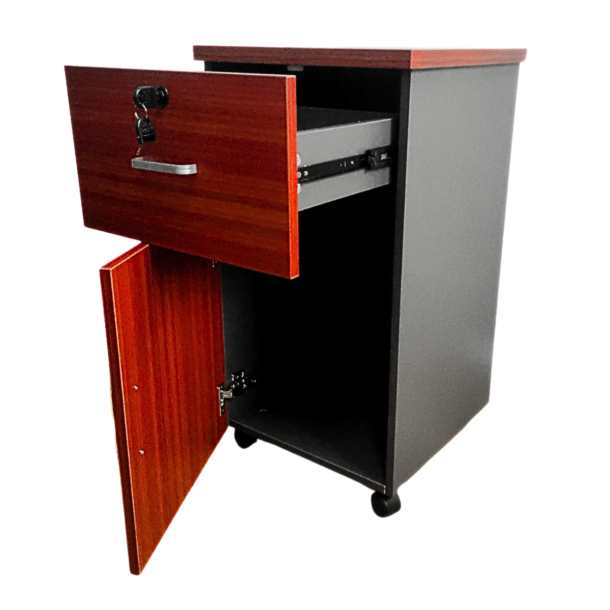 Cajonera alta color cerezo 75x38x40