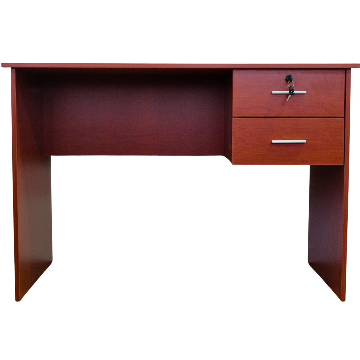 Escritorio con Dos Cajones en Melamina Cerezo - 110x60x75 cm