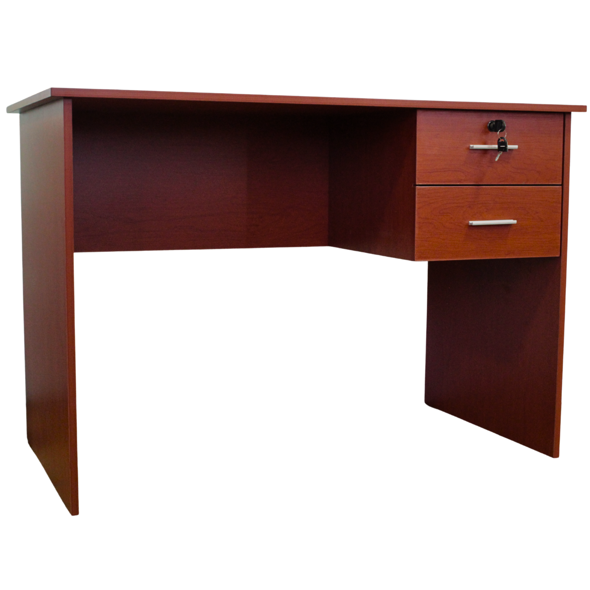 Escritorio con Dos Cajones en Melamina Cerezo - 110x60x75 cm
