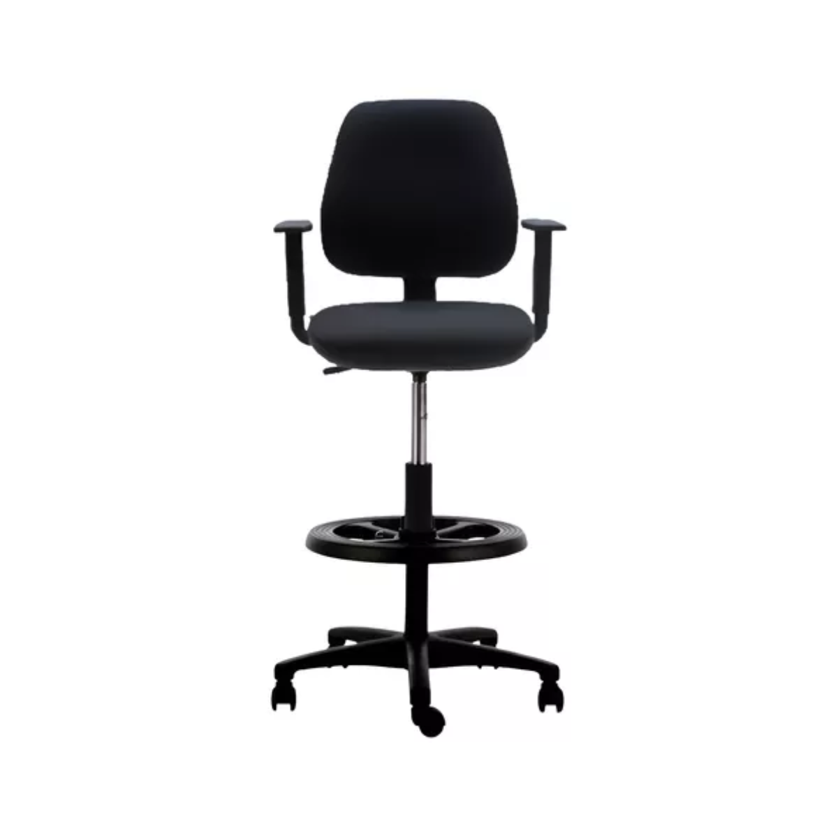 Silla de Cajero Con Brazos y Aro Apoya Pies Rudy CA520 -Cod-Rudy CA520B-