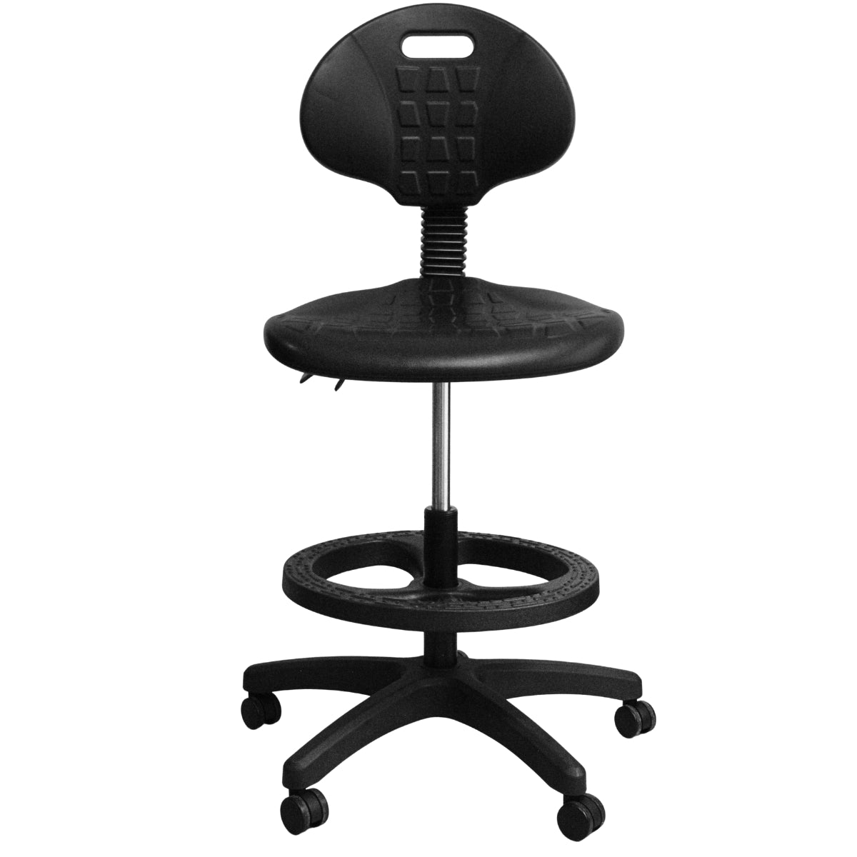 Silla de Laboratorio con Aro y Base de Nylon con 2 Palancas