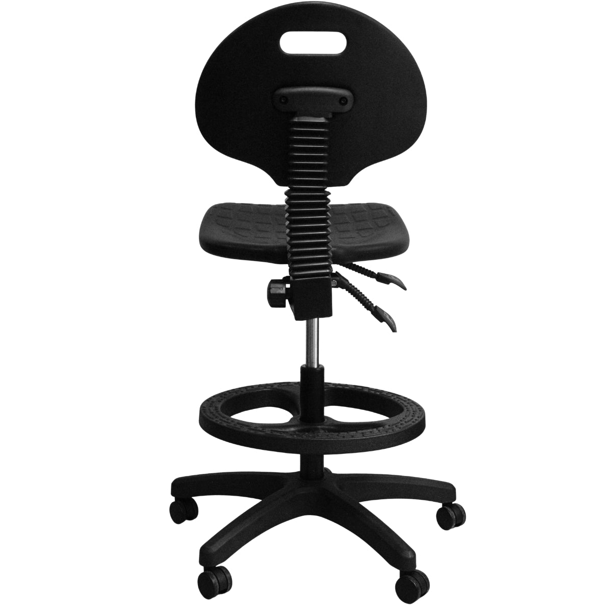 Silla de Laboratorio con Aro y Base de Nylon con 2 Palancas