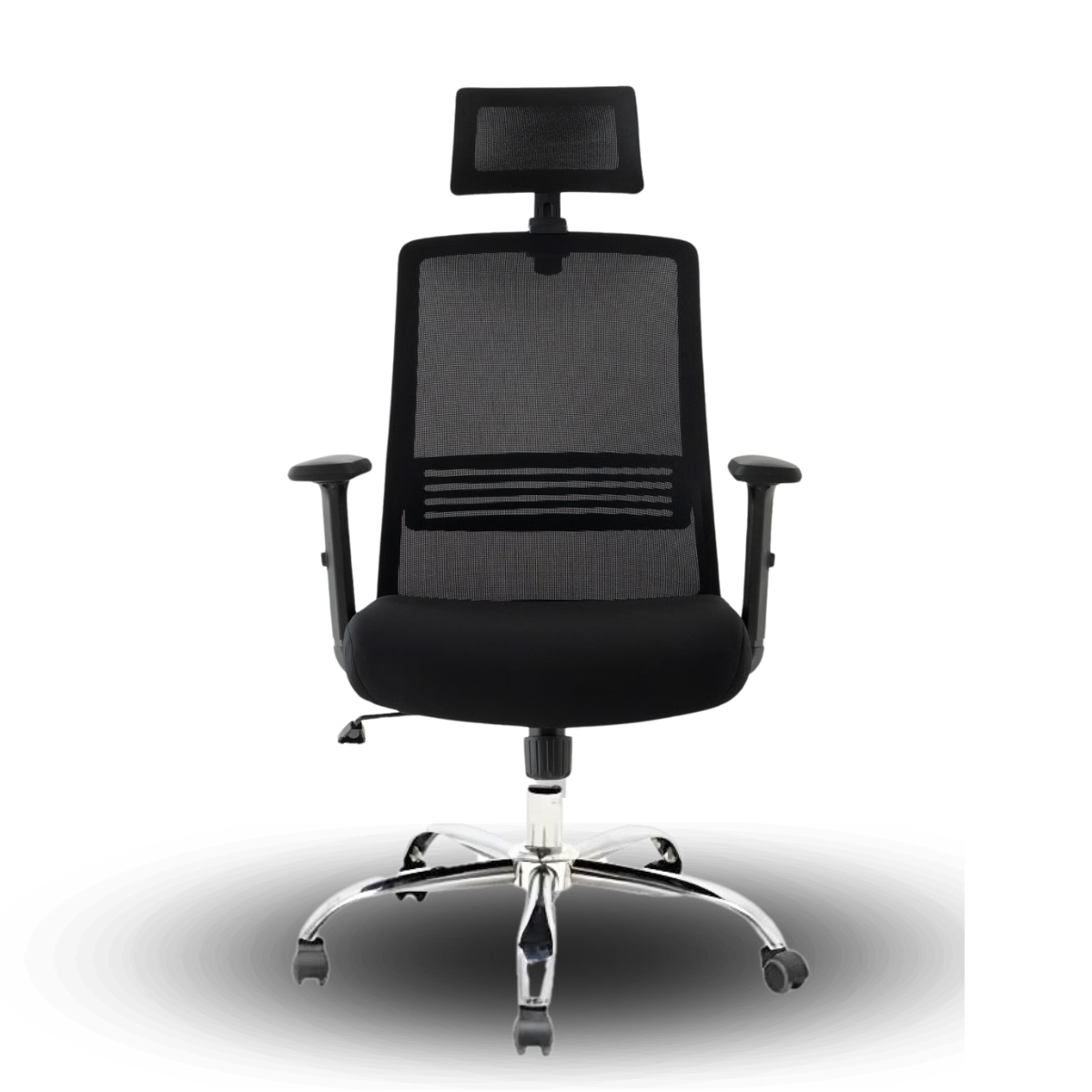 Silla de oficina Cuba, Base Cromada y Brazos Regulables -Cod-CUBA-