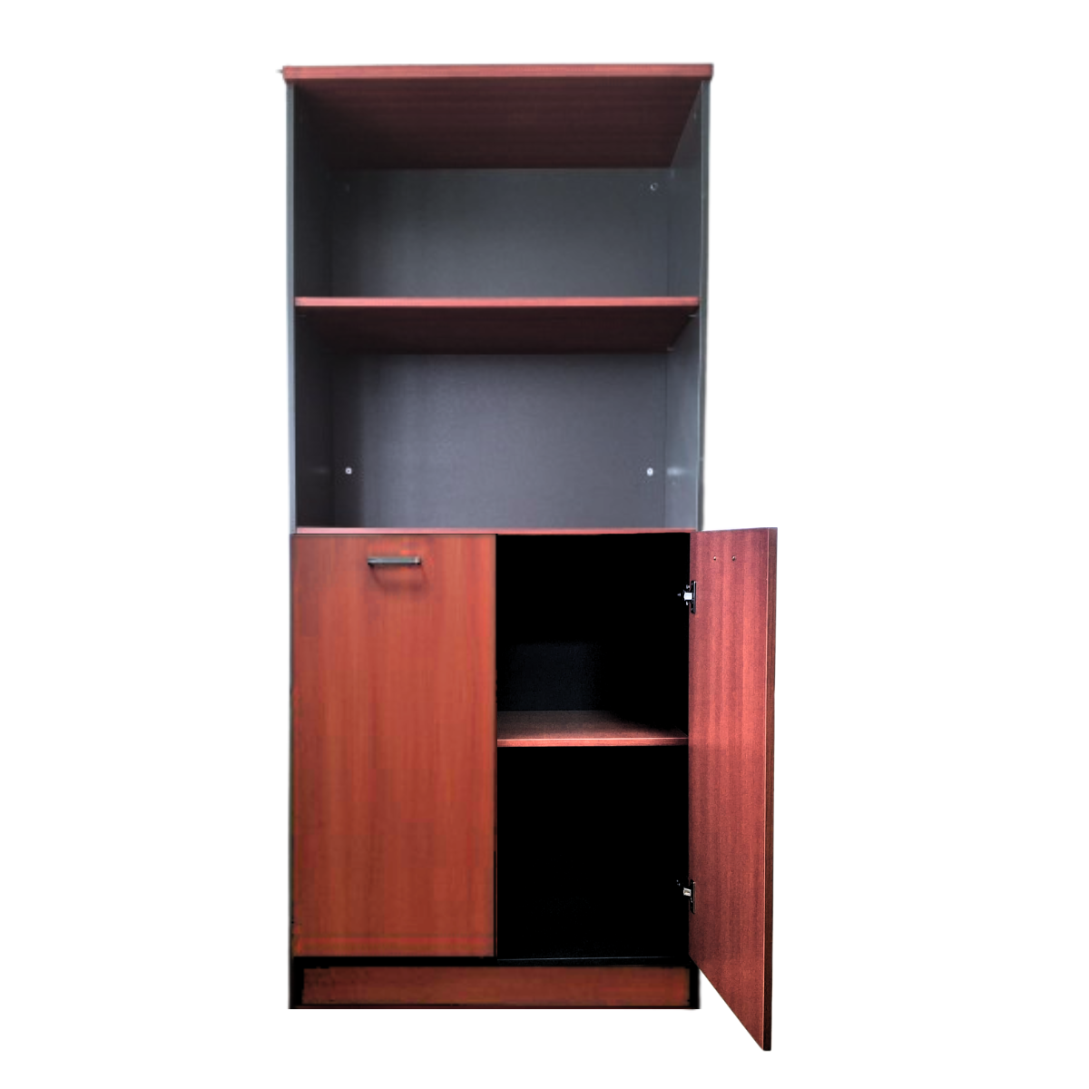 Gabinete de 4 Niveles con 2 Puertas - Color Cerezo