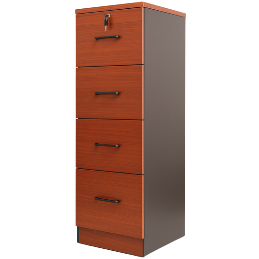 Kardex Con 4 Cajones Primer Cajón Con Llave Color Cerezo -Importado-