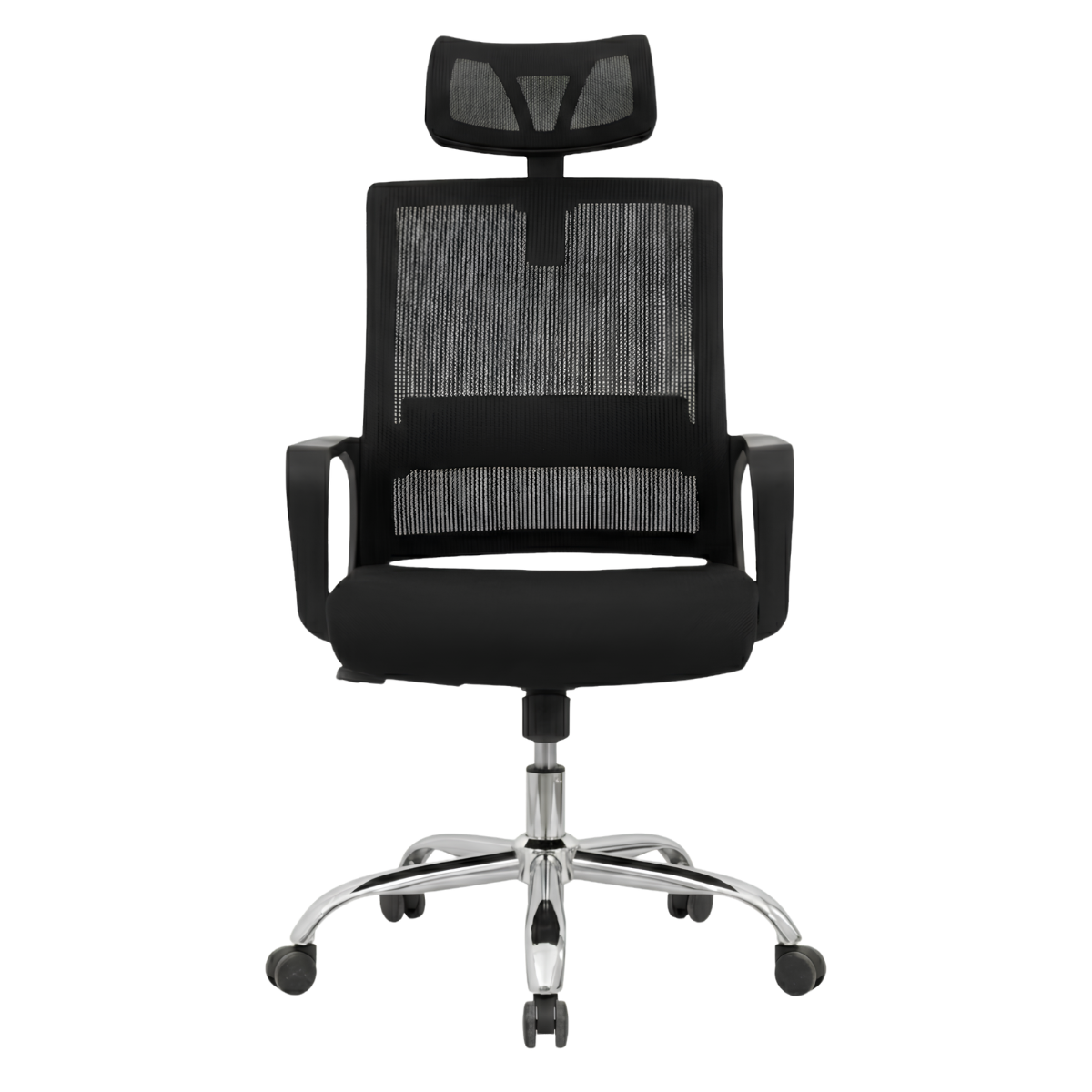 Silla 2025 - Ergonómica - Brazos Fijos - Base Cromada - Altura Regulable
