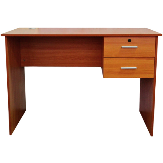 Escritorio con Dos Cajones en Melamina Peral - 110x60x75 cm