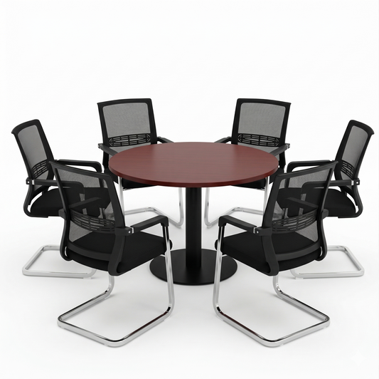 Pack Mesa de Reunión Urban  120 CM + 6 sillas de visita A2016