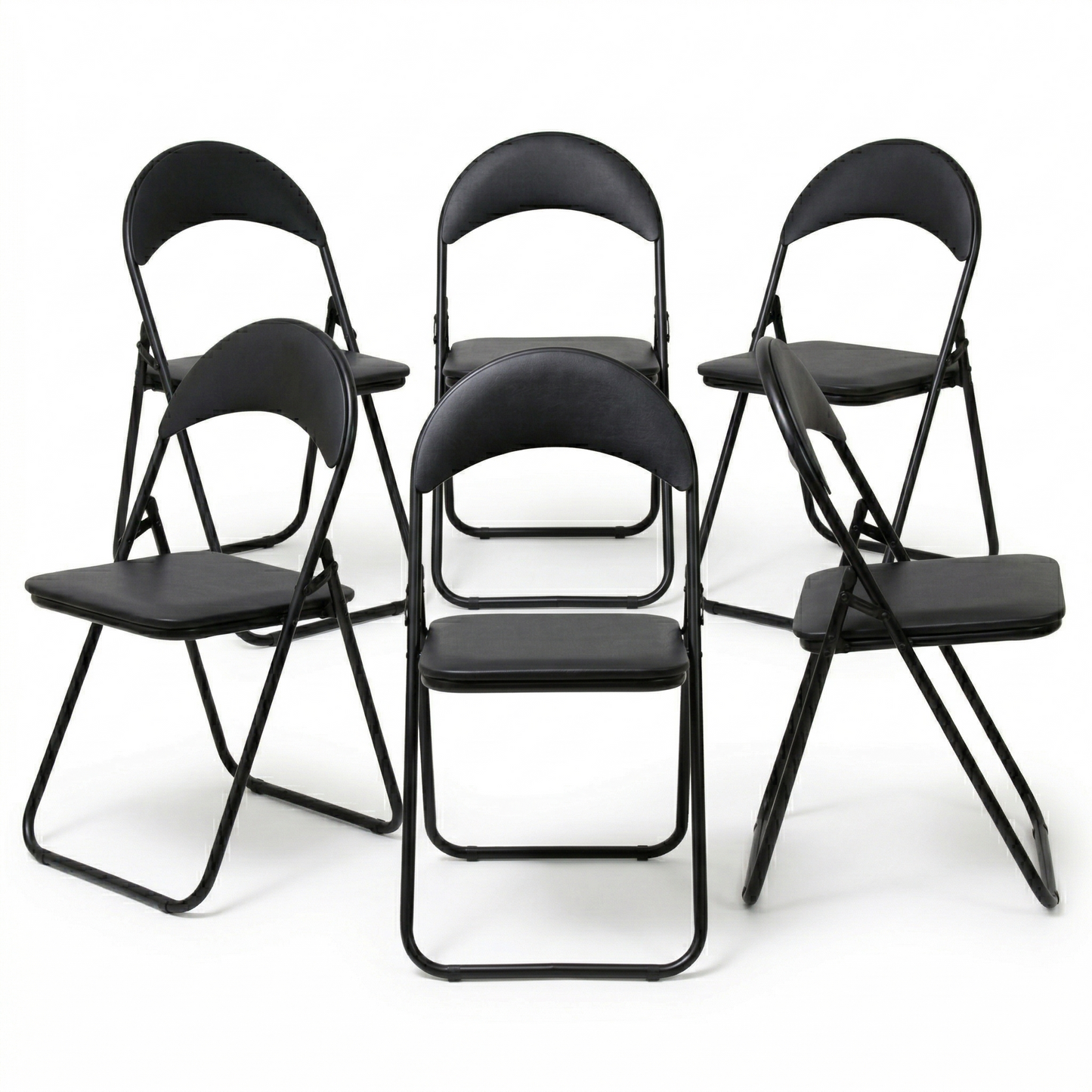 Pack De 6 Sillas Plegables COO22 - Estructura de metal - Color Negro