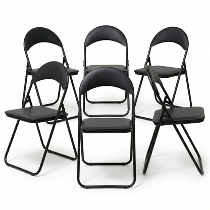 Pack De 6 Sillas Plegables COO22 - Estructura de metal - Color Negro