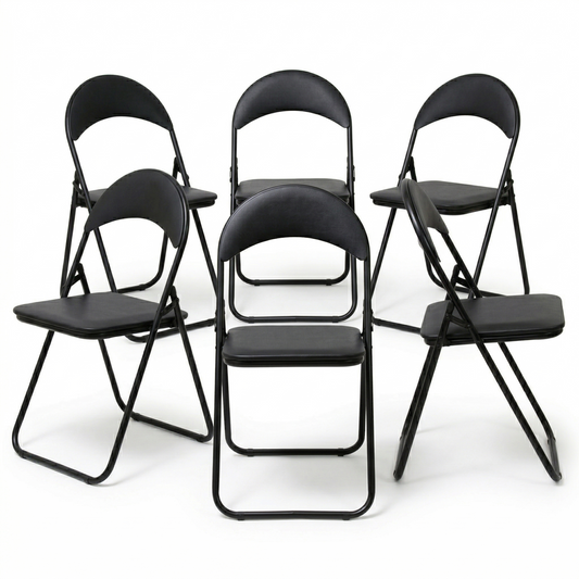 Pack De 6 Sillas Plegables COO22 - Estructura de metal - Color Negro