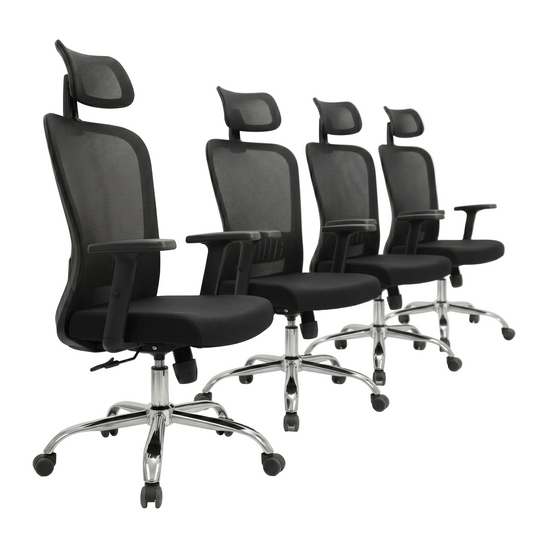 PACK 4 SILLAS DE OFICINA NEW CUBA - FULLMUEBLES
