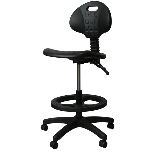 Silla de Laboratorio con Aro y Base de Nylon con 2 Palancas
