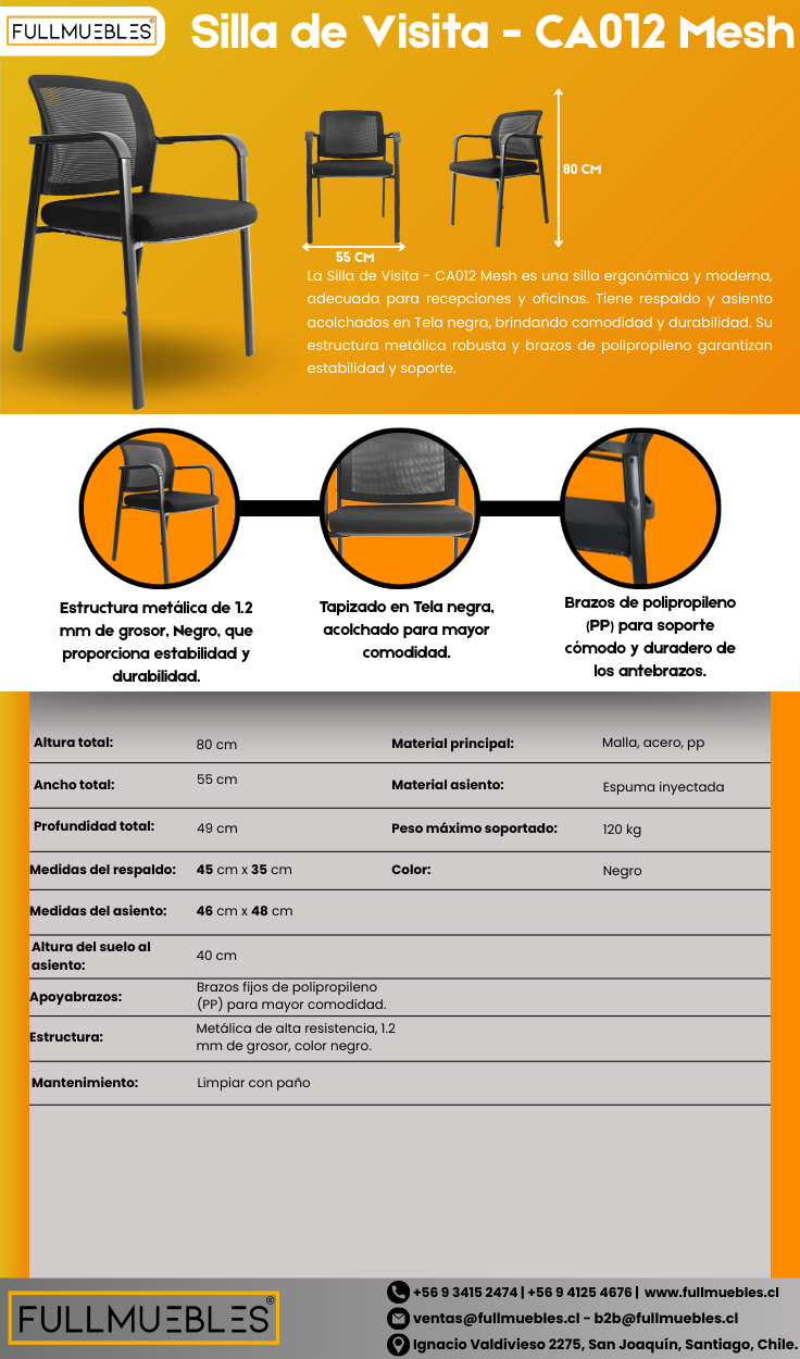 Silla de Visita o Reunión Mirror -Cod-CA012-