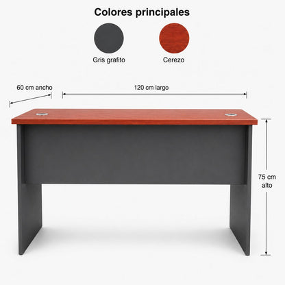 Pack Oficina Cerezo: Escritorio 120x60 + Cajonera Móvil 3 Cajones