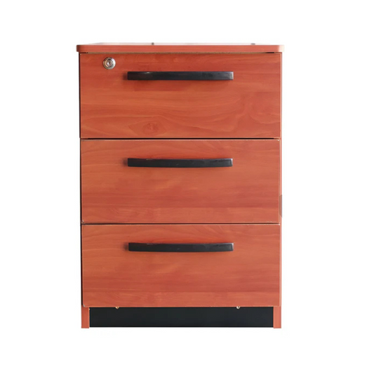 Cajonera Móvil Con 3 Cajones Primer Cajón Con Llave Color Cerezo -Producción Nacional 64x45x48