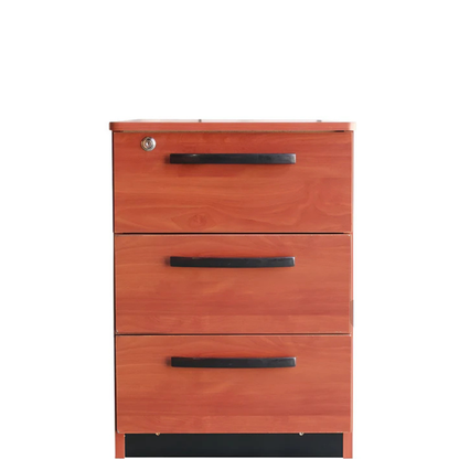 Cajonera Móvil Con 3 Cajones 64x45x48 Primer Cajón Con Llave Color Cerezo -Producción Nacional