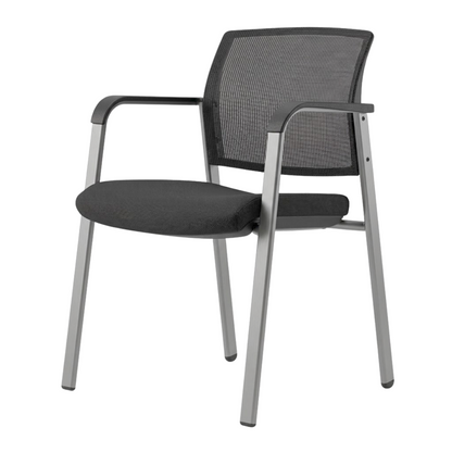 Silla de Visita CA012 - Tela de Malla - Estructura Metálica Robusta - Pintada en Color Gris -