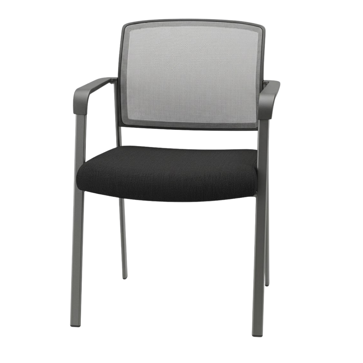 Silla de Visita CA012 - Tela de Malla - Estructura Metálica Robusta - Pintada en Color Gris -