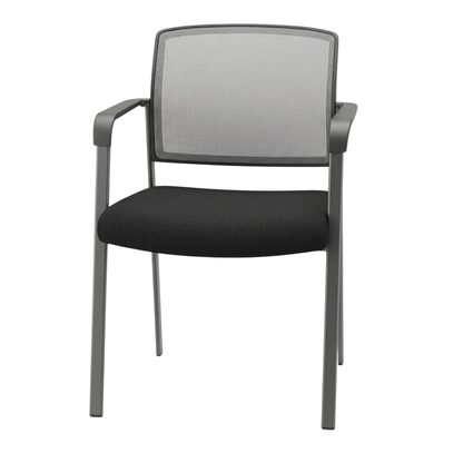 Silla de Visita CA012 - Tela de Malla - Estructura Metálica Robusta - Pintada en Color Gris -