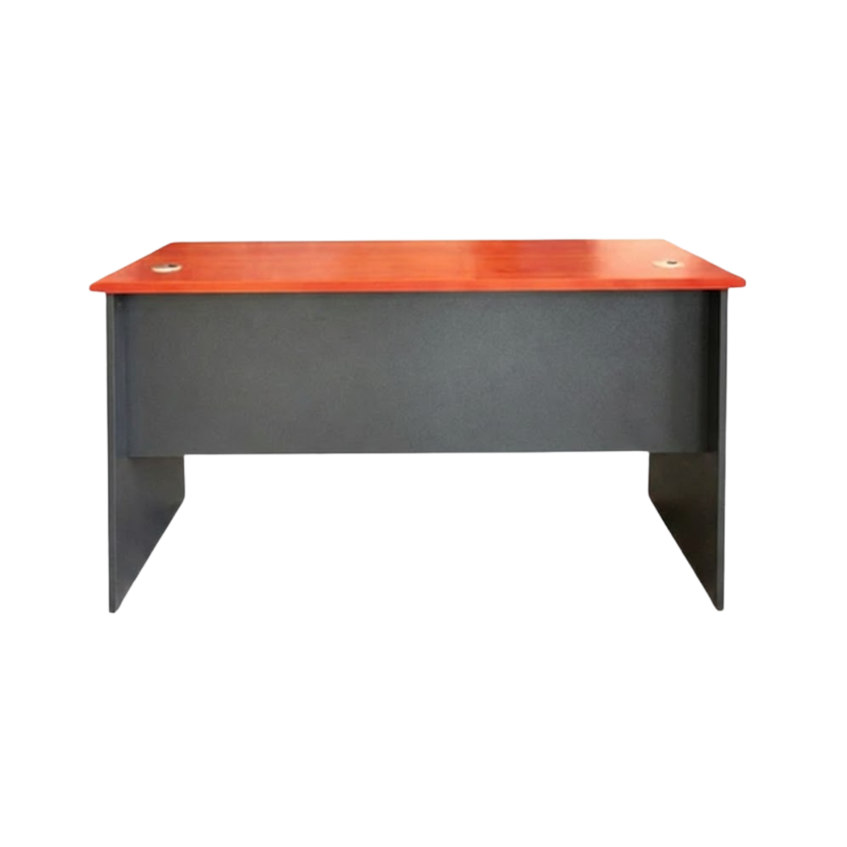 Escritorio sin Cajones - Medidas 120x60x75 - Cerezo Peral y Gris oscuro - Cubierta de 24 mm - Incluye dos pasacables