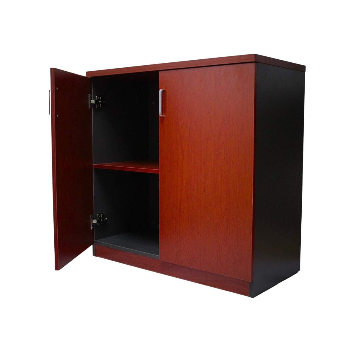 Archivador o Gabinete bajo - Con llave - 80x80x40 - Dos niveles - Color Cerezo