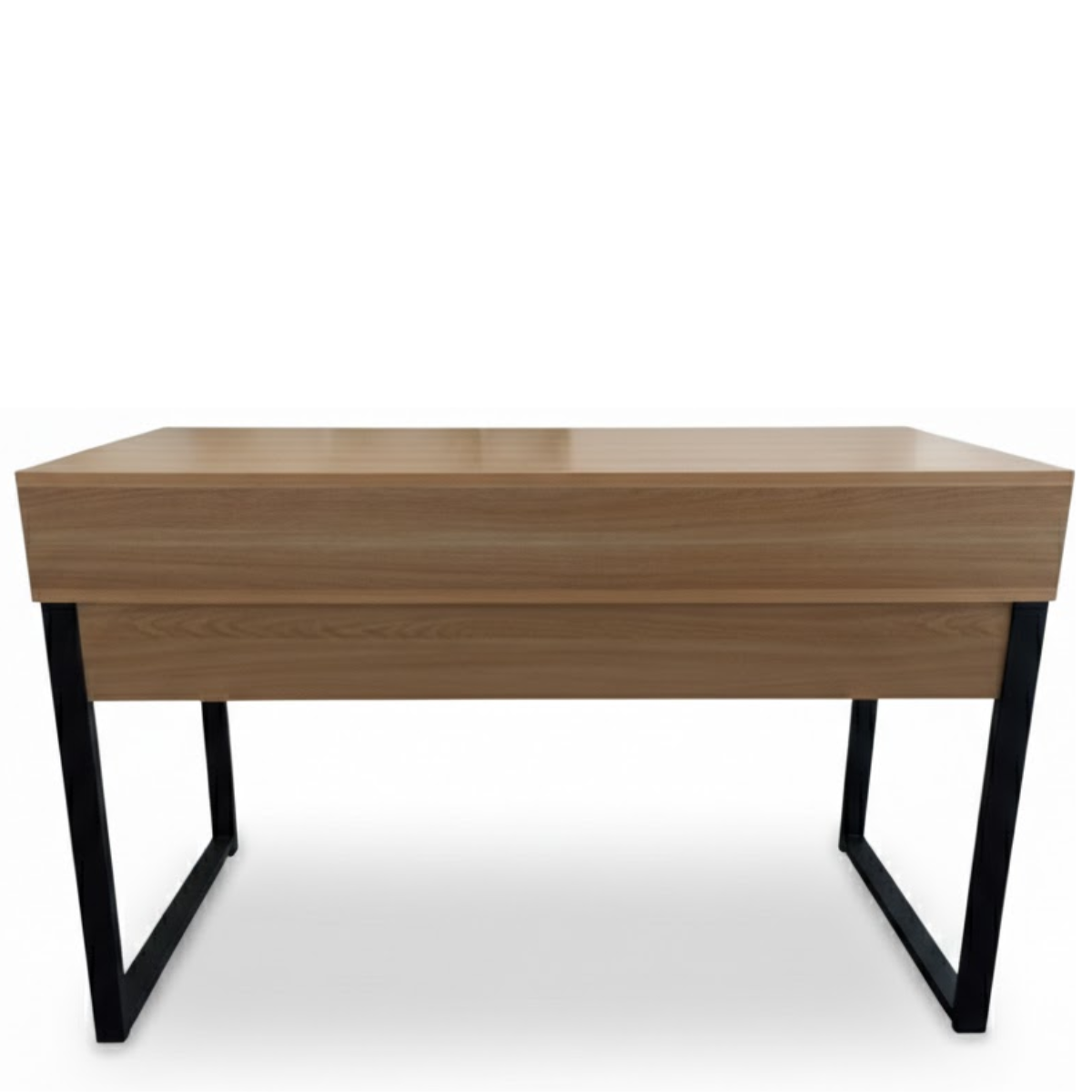 Escritorio con 2 cajones horizontales - 120x50x75 - Color Natural - Estructura de metal negro