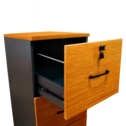 Kardex Con 4 Cajones Primer Cajón Con Llave Color Peral -Importado-