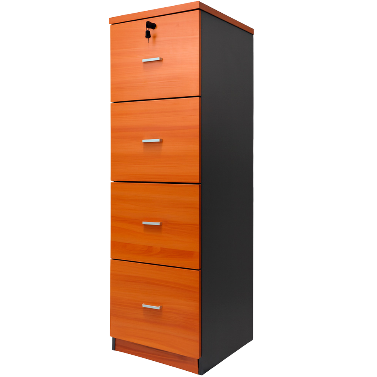 Kardex Con 4 Cajones Primer Cajón Con Llave Color Peral -Importado-