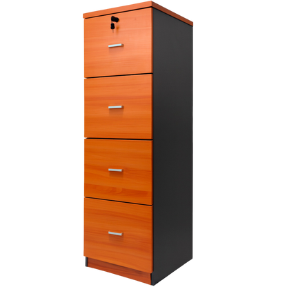 Kardex Con 4 Cajones Primer Cajón Con Llave Color Peral -Importado-